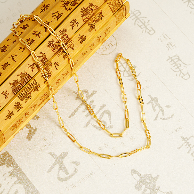 Vietnam Sha Jin no se desvanece durante mucho tiempo collar de anillo geométrico ligero de lujo cadena simple de verano mujeres moda temperamento alto sentido al por mayor