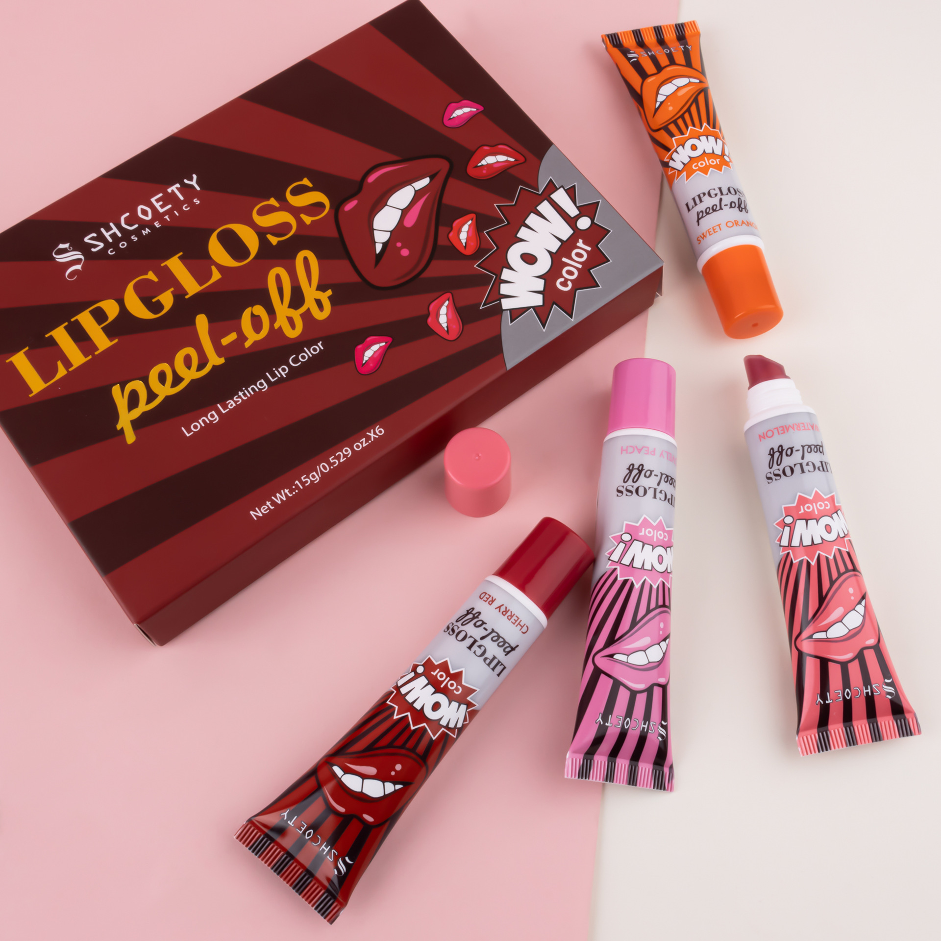 SHCOETY peel-off lipstick, Moisturizing lip mask, lip gloss, stretch, waterproof, non-fading, non-stick, Sexy lip gloss, cross-border undefined