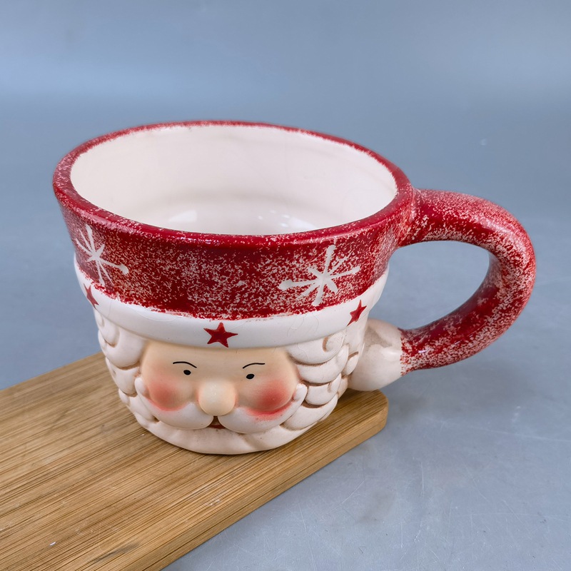 Navidad creativa transfronteriza atmósfera cerámica de oro tazas de Santa Claus tazas de Navidad artesanías cerámicas