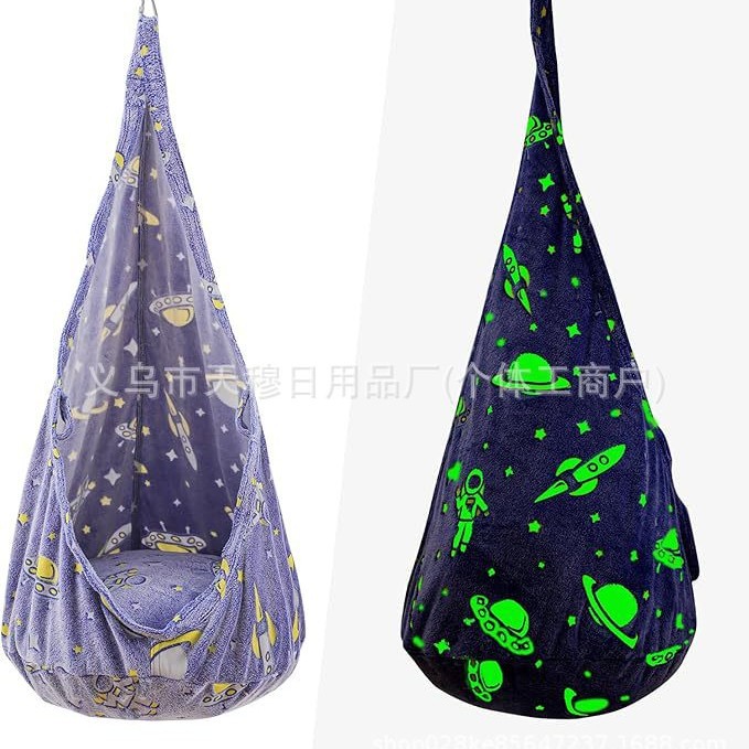 Children's Hammock Swing Seat Sensory Swing Chair with Pvc Inflatable Cushion, Suitable for Indoor and Outdoor Use