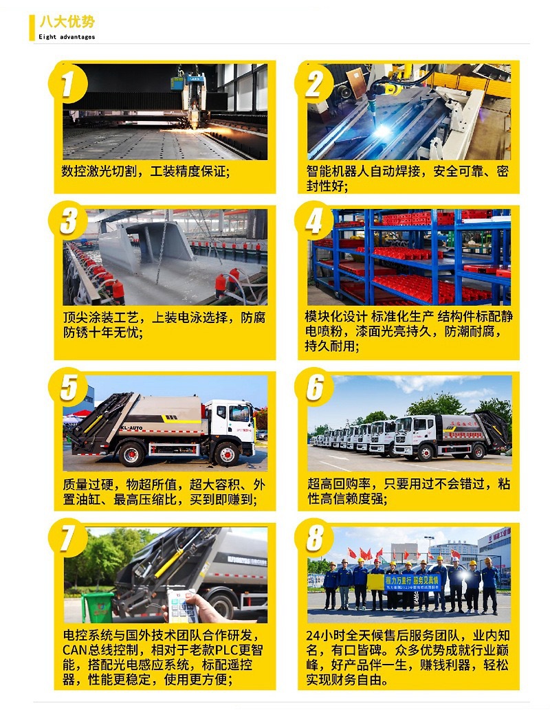 New Energy Garbage Collection and Transport Vehicle, Jiefang 12-Cubic-Meter Pure Electric Compression Garbage Truck, 18-Ton Garbage Removal Vehicle