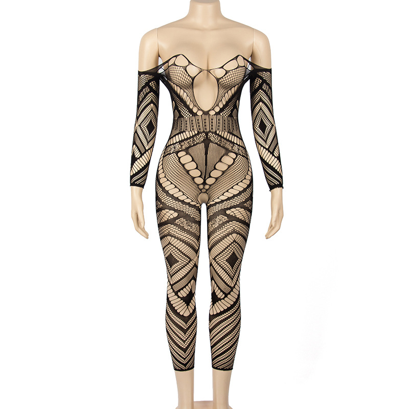 Summer Sexy Temptation Sheer Mesh Long Sleeve Sheath Jumpsuit 7 Summer Sexy Temptation Sheer Mesh Long Sleeve Sheath Jumpsuit