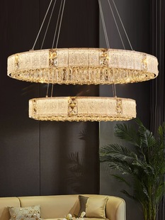Light Luxury High-End Glass Crystal Living Room Lamp Luxury and Atmospheric Restaurant Bedroom Villa Chandelier Smart Creative Modern Lamp