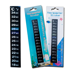Cross-Border Export 18-34 Digital Lcd Color-Changing Blister Fish Tank Temperature Sticker English Color-Changing Thermometer Sticker