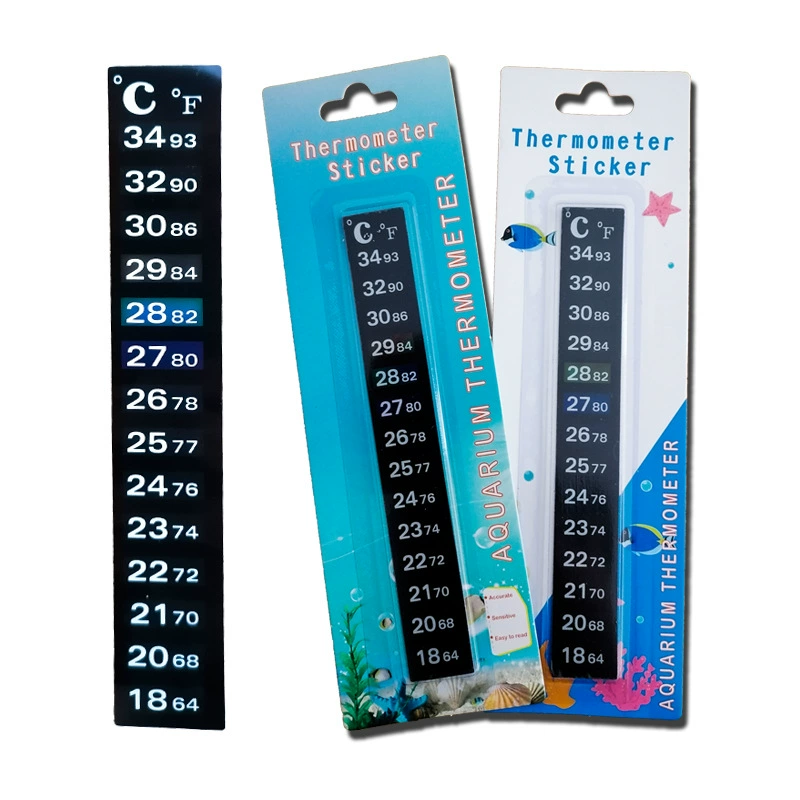 18-34 градуса цифровые жидкокристаллические Меняющие цвет блистерные наклейки с температурой в аквариуме английские блистерные Меняющие цвет наклейки с термометром