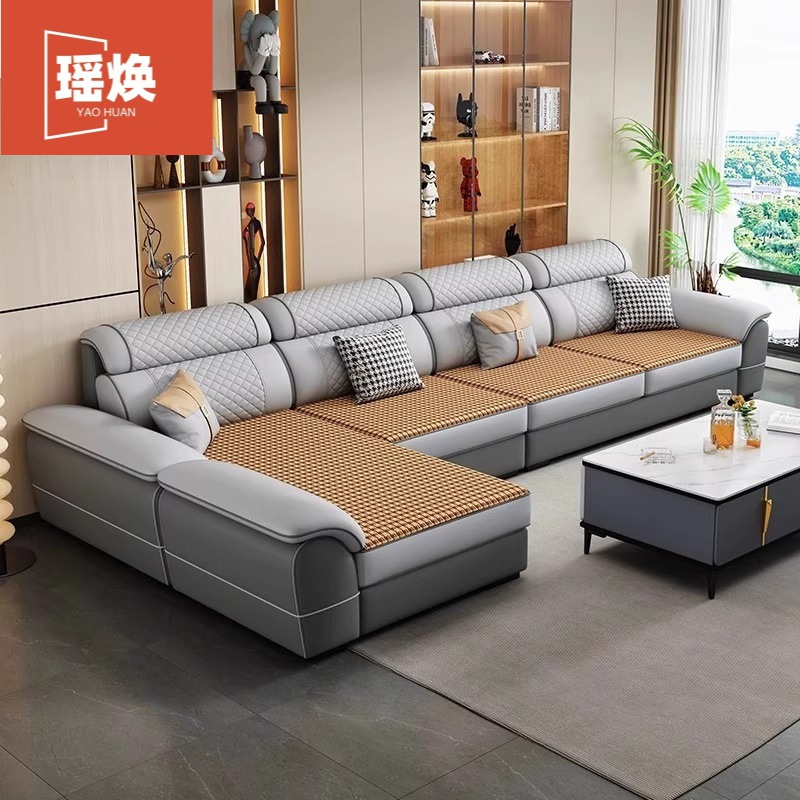 New Modern Simple Cotton and Linen Winter and Summer Dual-Purpose Sofa Living Room Combination Small Apartment Removable and Washable Cat Scratch Leather Sofa