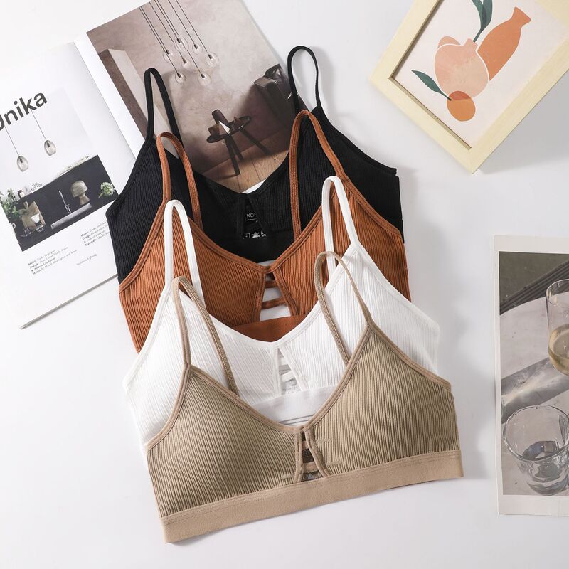 Explosive Beautiful Back Women's Underwear Chest Wrapping Hollow Tube bralette Breathable Sling Non-rimless French Bra