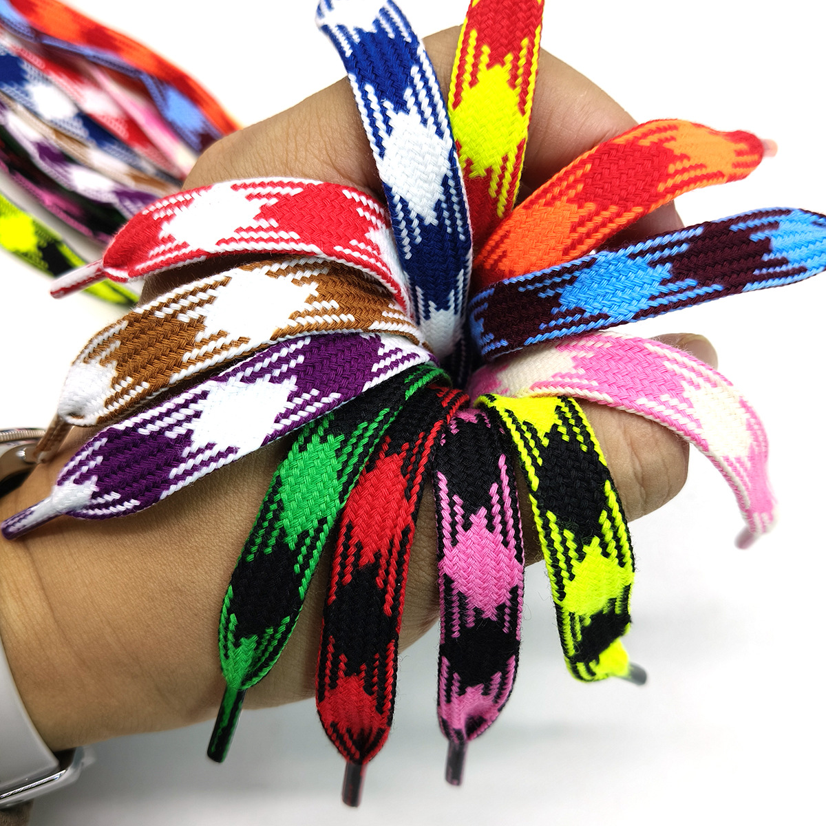 48 colores 10mm poliestéreo algodón color entre mil pájaros tejidos huecos cuerdas de cordón de zapatos cuerdas de cintura de ropa plana doble cuerda de sombrero