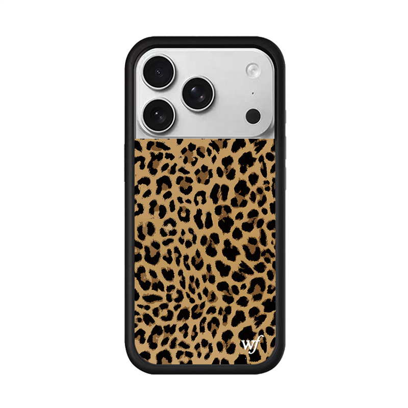 Wildf Co-Branded Brown Leopard Print Phone Case Suitable for Iphone15/14/13Promax Apple 16Pro Mobile Phone Case in Europe and the United States