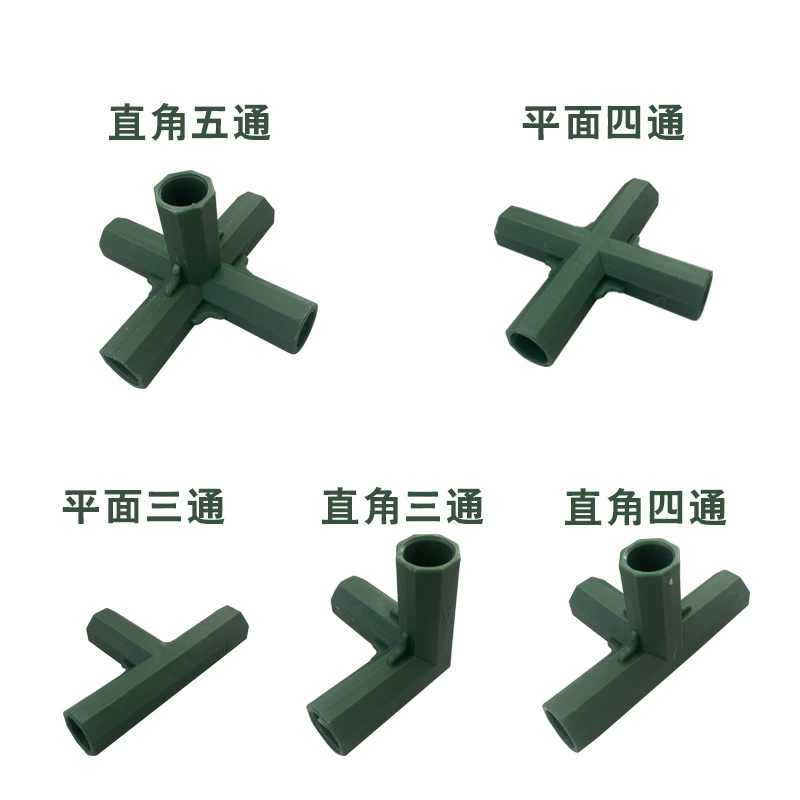 Садовые фитинги из стали с пластиковым покрытием, садовый стойковый шарнир, зеленый трехходовой четырехходовой пятиходовой кронштейн, цветочный домик, теплица, пластик