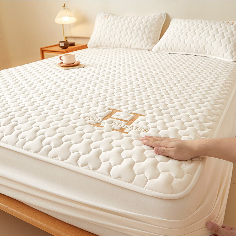 Colcha impermeable acolchada Colcha de cama engrosada de una pieza Cubierta de cama con todo incluido Cubierta protectora de colchón 2025 Nuevo Four Seasons Universal