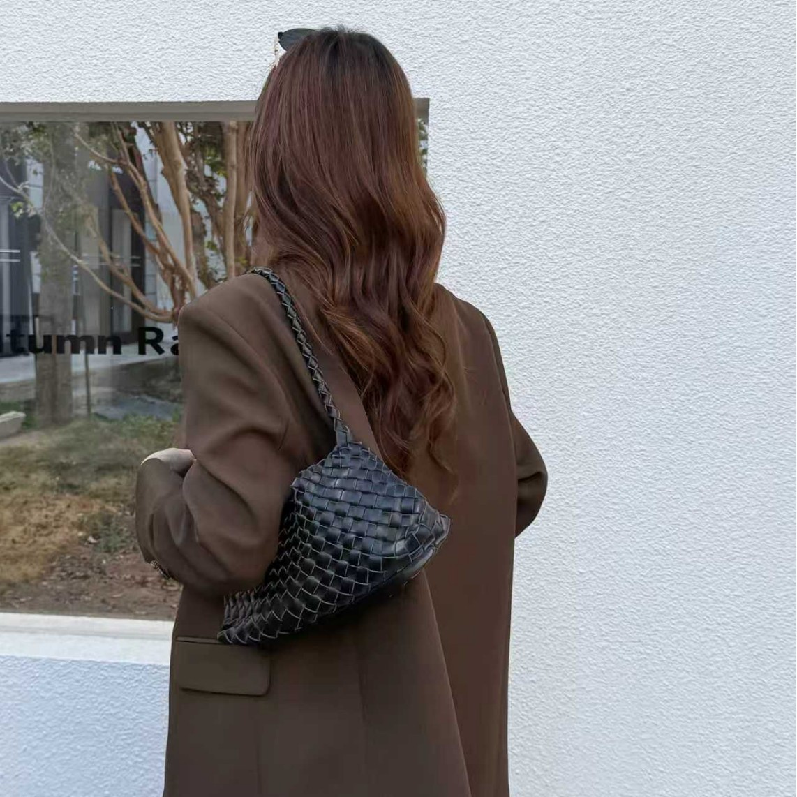 Dragon Diffusion Women's Woven Leather Bag Retro Shoulder Handbag Underarm Bag Baguette Bag - Thumbnail 4