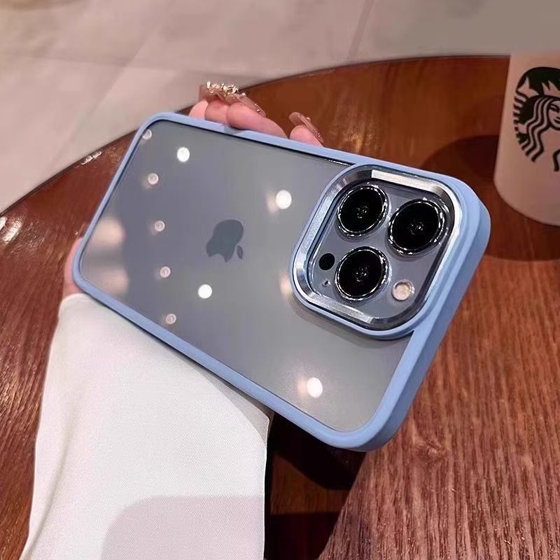 Marco de color sólido simple y transparente para iPhone 15ProMax funda para teléfono móvil Apple 16 hombres y mujeres 13 nuevo 14PM