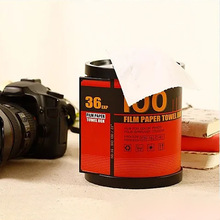 复古胶卷纸巾筒 创意搞怪抽纸盒纸巾抽卷纸盒桌面收纳盒纸巾筒