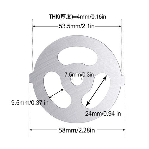 Cross-border household mincer parts stainless steel mesh blades Jinzheng Xiaoxiong sausage machine blade plate sieve plate hole plate