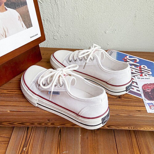 Mango toe shoes Korean style high top canvas shoes for women  spring and summer new style cloth breathable thin round toe low top sneakers