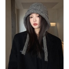 巴拉克拉法女秋冬天保暖针织帽子护耳出游骑行防寒毛线帽雷锋帽