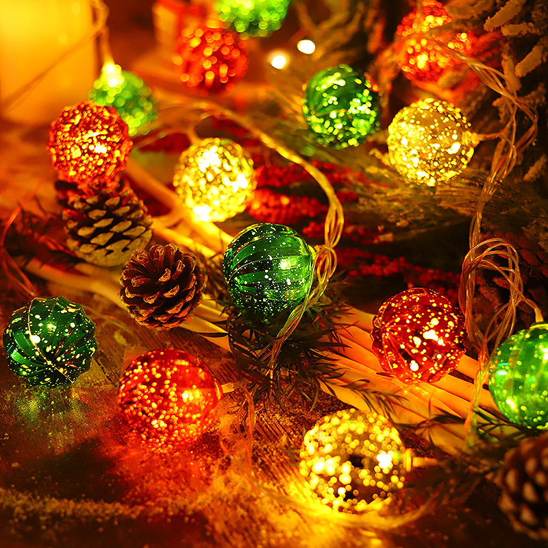 LED de Navidad lámpara decorativa galvanizada decoración bola ventana de árbol de Navidad diseño de estrellas de lámpara de diseño de cuerda de lámpara de bola
