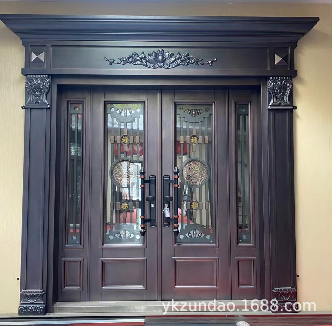 四开锌合金别墅玻璃大门