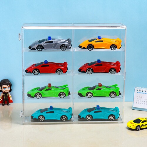 Factory direct sales car model storage box display rack display cabinet Hot Wheels toy parking space with transparent grid