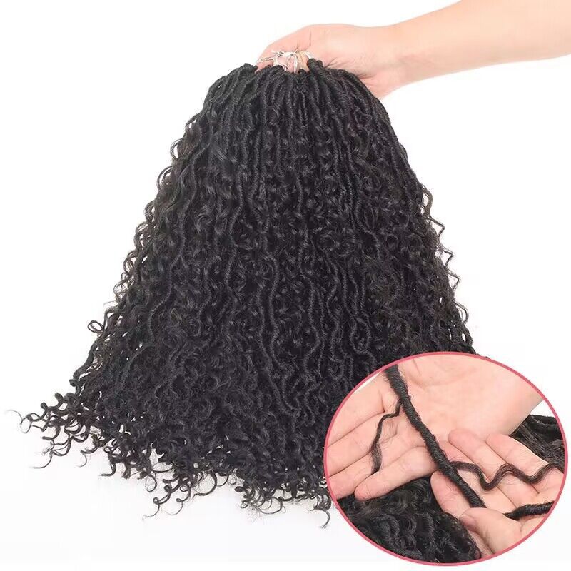 Peluca africana de fibra química concubina Río Locs trenza de cabello de ganchillo trenza de pelo sucio