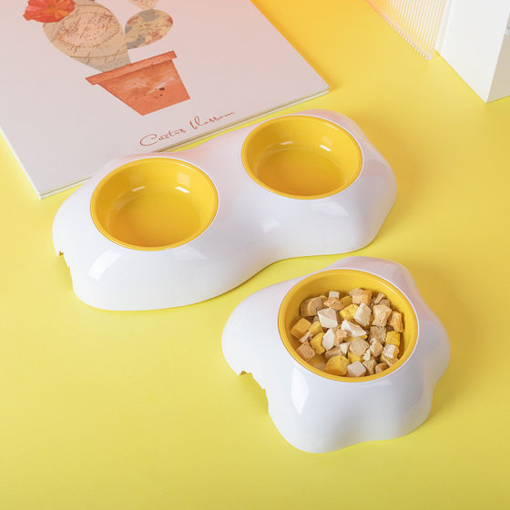 Cross-border Pet Supplies Egg Yolk Food Pet Cat Bowl Double Bowl Cat Bowl Dog Rice Basin Egg Yolk Pet Bowl Wholesale