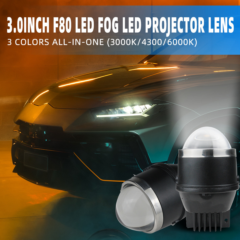 Auto transfronterizo de 3 pulgadas LED doble luz luz niebla luz impermeable 40W universal doble luz niebla al por mayor automóvil LED niebla luz