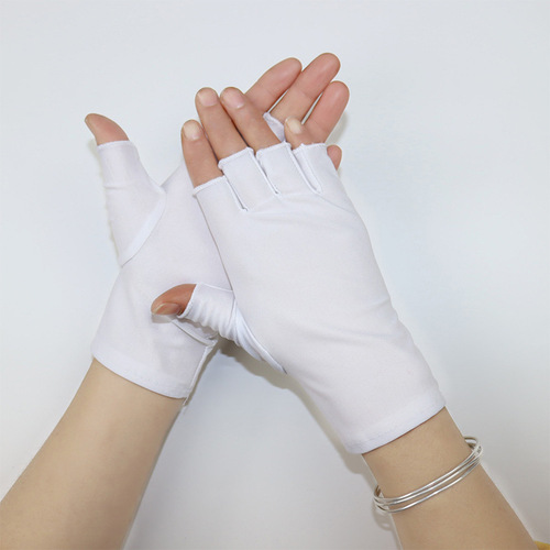Half-finger gloves with five exposed fingers, ultra-lightweight model, suitable for manicure, square dancing, sun protection, cycling, driving, two-piece protection, picking.