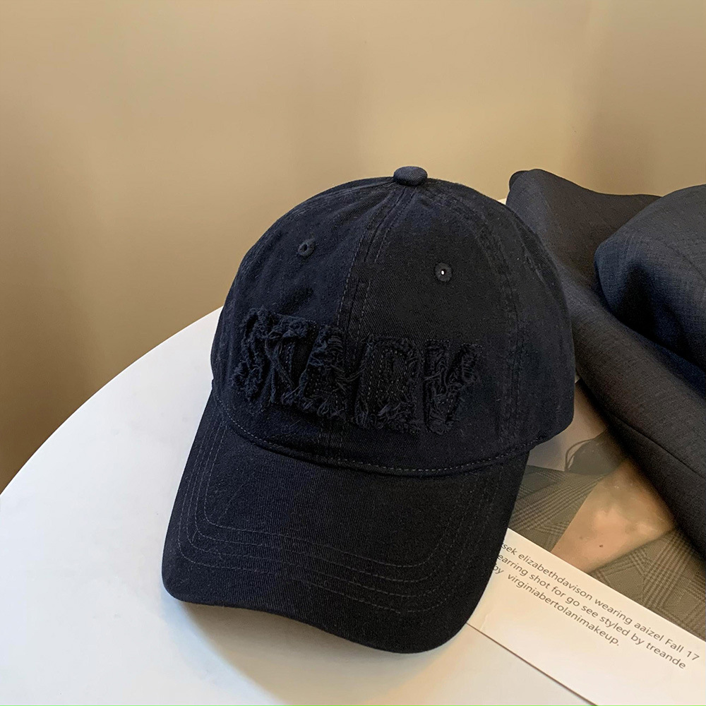 Sombrero de béisbol de letras rosa dulce primavera y otoño femenino versátil cara pequeña gorra de cabeza grande gorra de lengua de pato japonesa