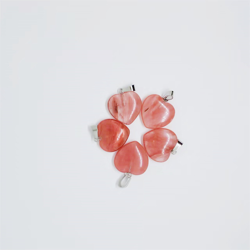 Cruz-frontera piedra natural amor colgante 20mm cristal Ágata en forma de corazón colgante melocotón corazón COLLAR COLGANTE accesorios de la joyería