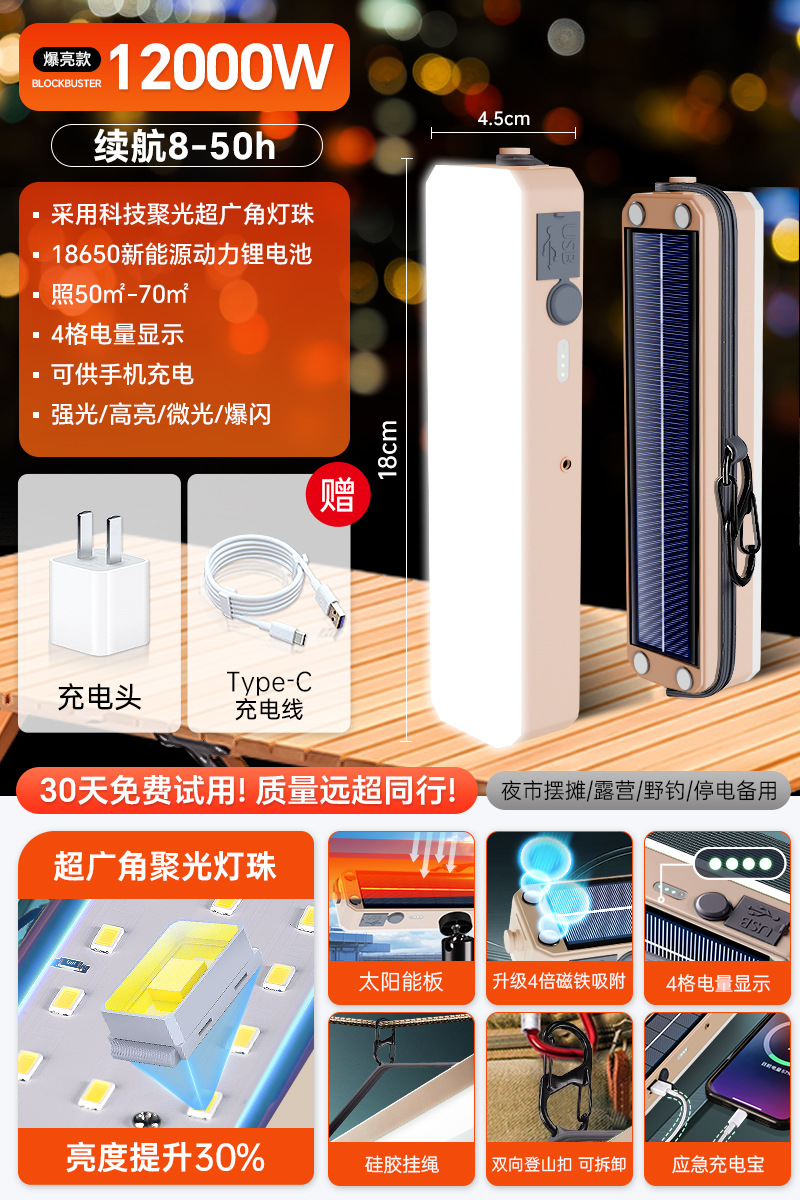 Luz de carga LED luz de emergencia de iluminación de corte de energía atracción magnética inalámbrica camping móvil puestos al aire libre luz de la noche al por mayor