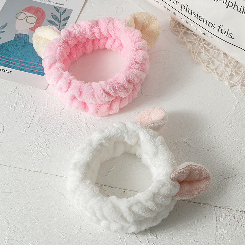 El otoño y el Invierno de la muchacha banda de pelo Simple dulce Linda dama máscara facial maquillaje gato oído banda de pelo accesorios para el cabello