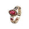 Copper fashionable adjustable ring, Amazon, micro incrustation, European style