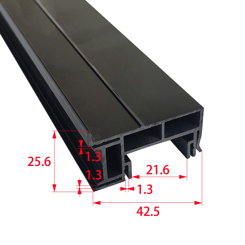 厂家雪柜热挤出亚光型塑料型材塑料门型材冷柜型材pvc条型材