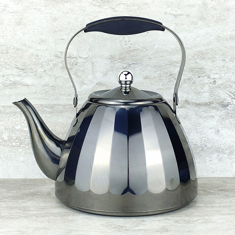 Tetera de acero inoxidable con estilo bohemio, ideal para té y restaurantes