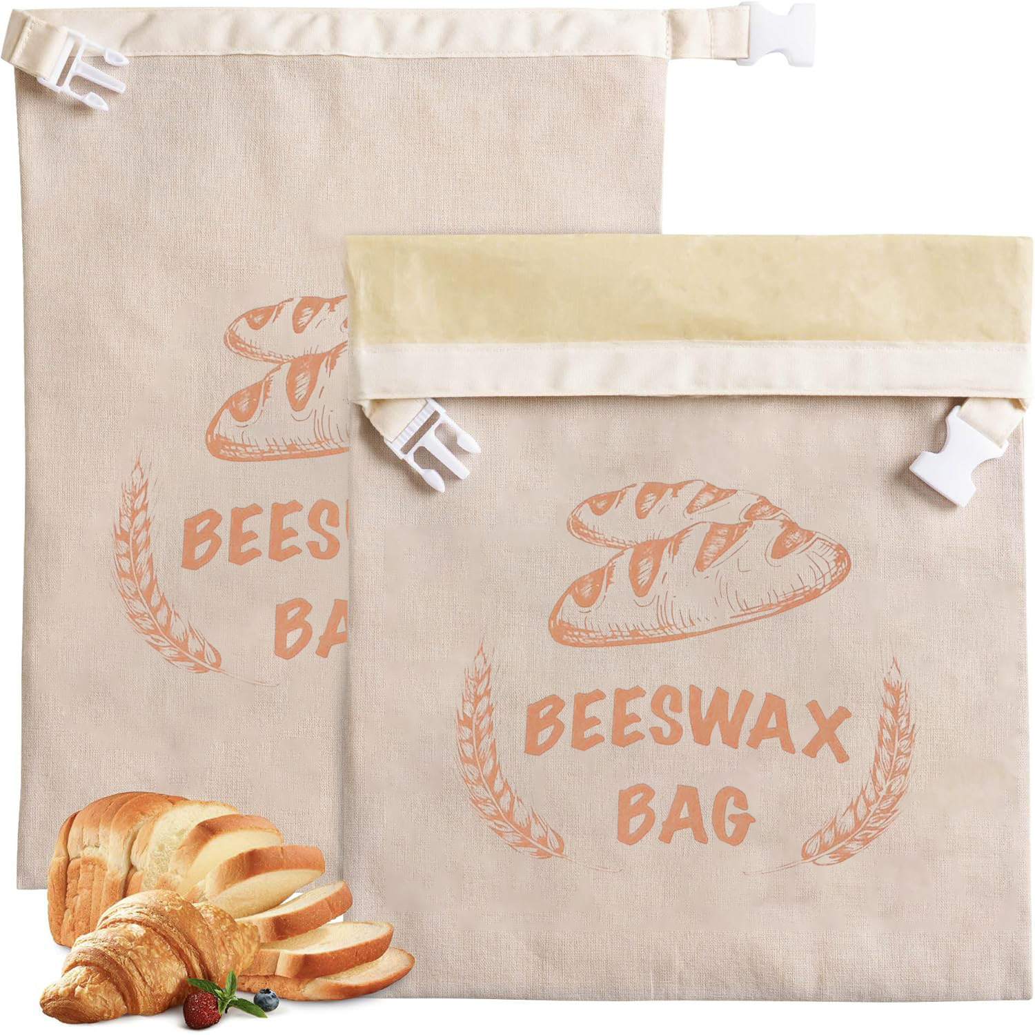 Nuevos productos transfronterizos reutilizables de cera de abeja de hebilla bolsas de pan para revestimiento de cera de abeja natural bolsas de algodón bolsa de alimentos image 9
