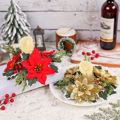 国境を越えたクリスマスの花の燭台はクリスマスの食卓の雰囲気を飾って道具の装飾品のろうそくの花輪のメーカーを配置します。