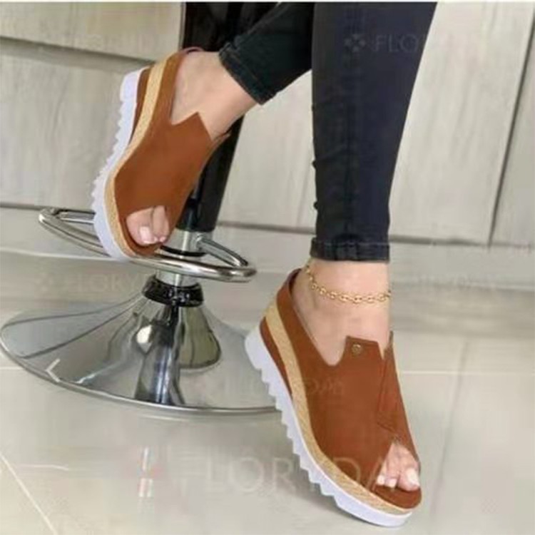 platform bottom wedge heel shallow mouth fish mouth sandals NSJJX132283