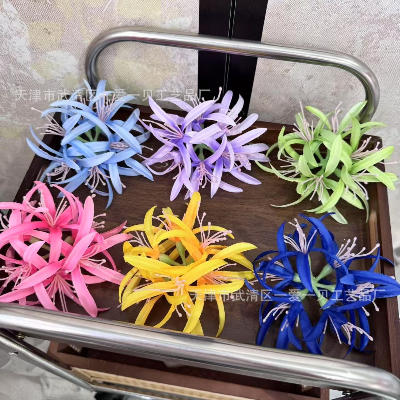 彼岸花仿真花朵风雨兰花头发夹头饰汉服古风发簪拍照道具假花饰品