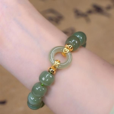 imitation of hetian jade hand rope wedding rimmon double happiness peace clasp bracelets female light restoring ancient ways of luxury gifts