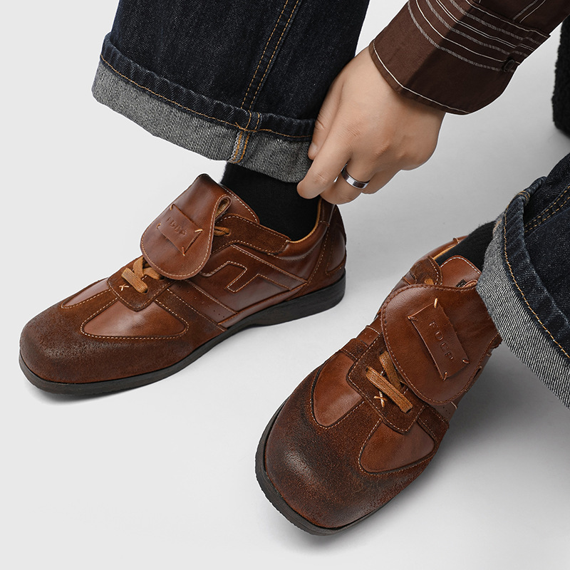 Men's Training Shoes 2025 New Retro Flip Casual Shoes Square Toe Derby Shoes Boxing Training Shoes Forrest Gump Shoes