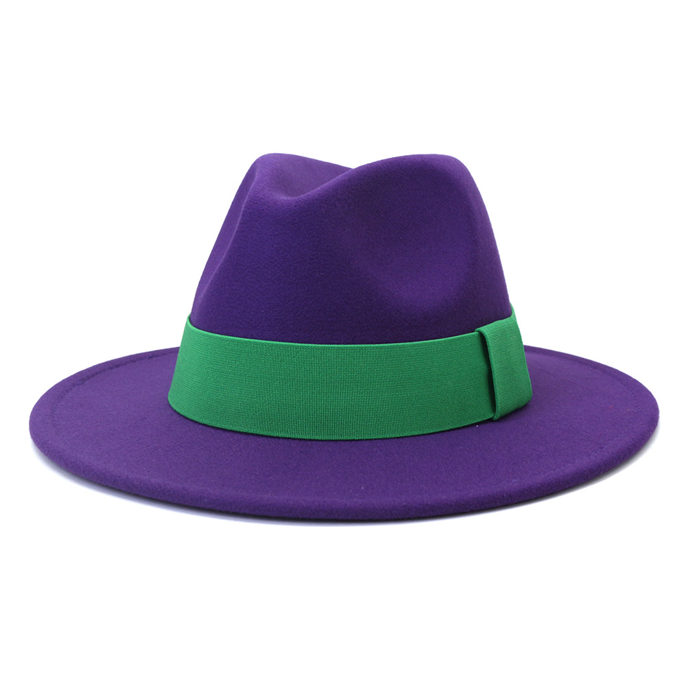 Big Flat Brim Woolen Jazz Top Hat NSDIT104157