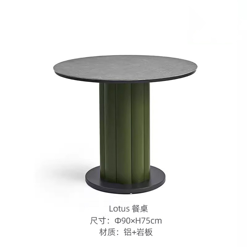 90CM 원형테이블 [알루미늄합금+암판]