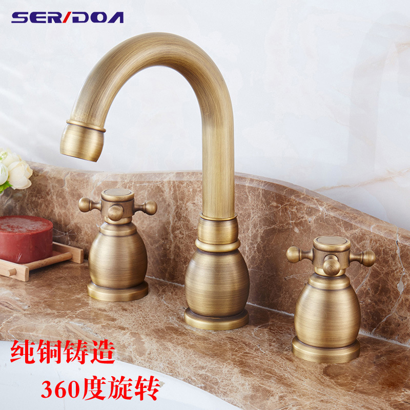 entity Shopkeeper water tap All copper golden water tap Three Washbasin undercounter water tap agent wholesale