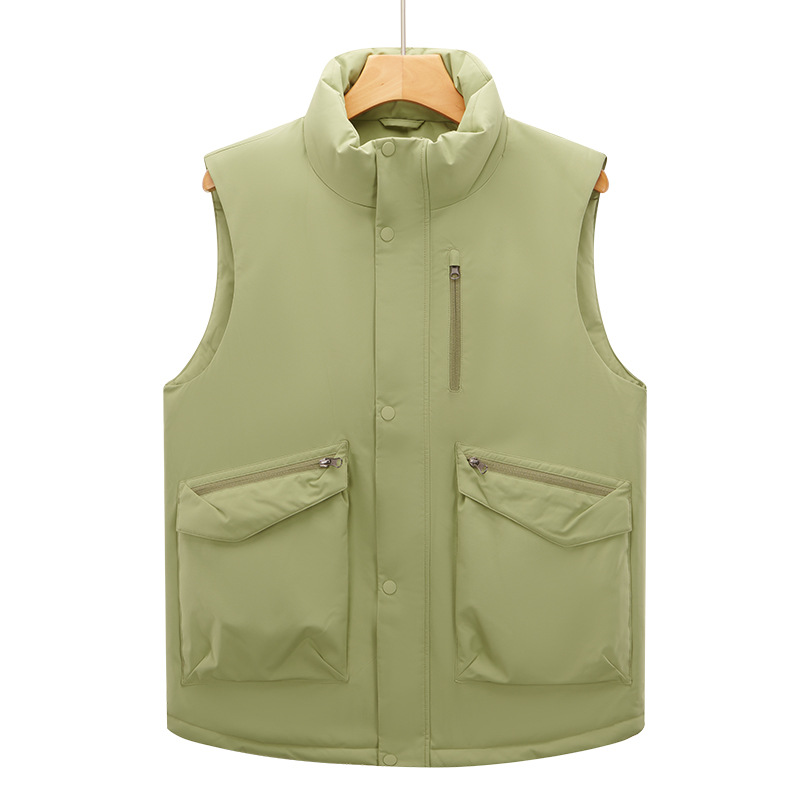 Montaña multi-bolsillo sin mangas hombro cross-border chaleco de arroz blanco herramientas al aire libre chaleco de plumón hombre de alta gama personalizado