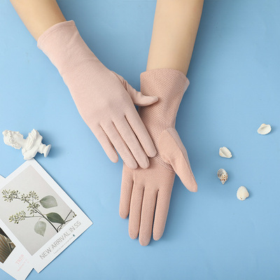 女士手套夏季新款支持触屏仿晒手套冰丝棉薄款短手套厂家直批