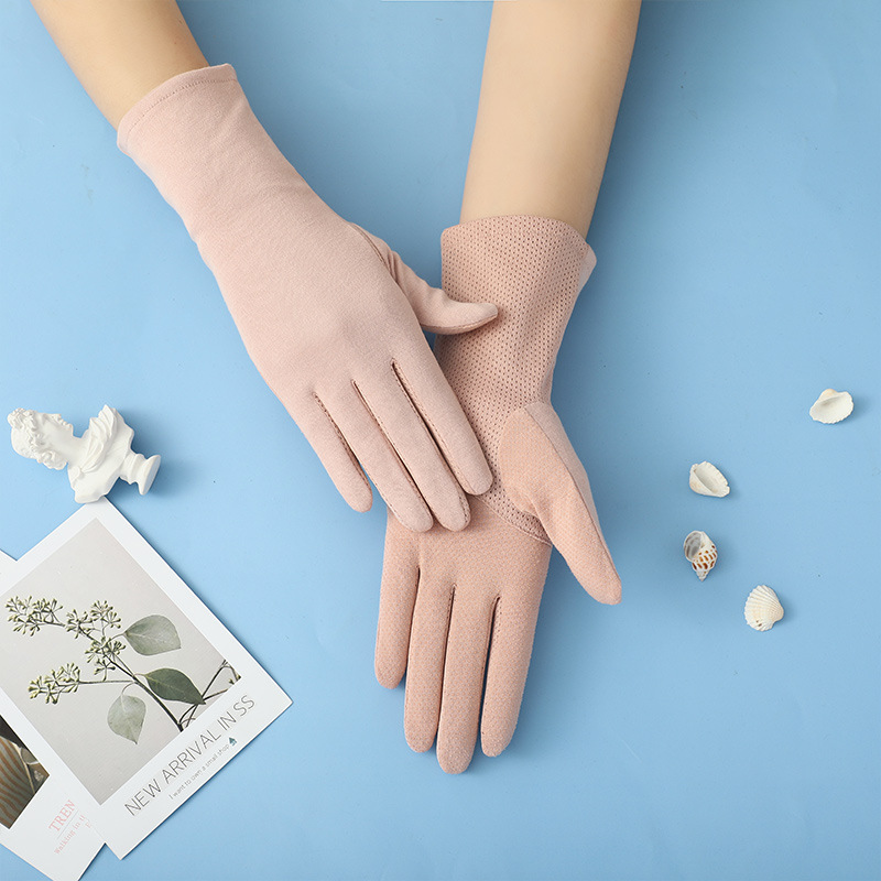 女士手套夏季新款支持触屏仿晒手套冰丝棉薄款短手套厂家直批