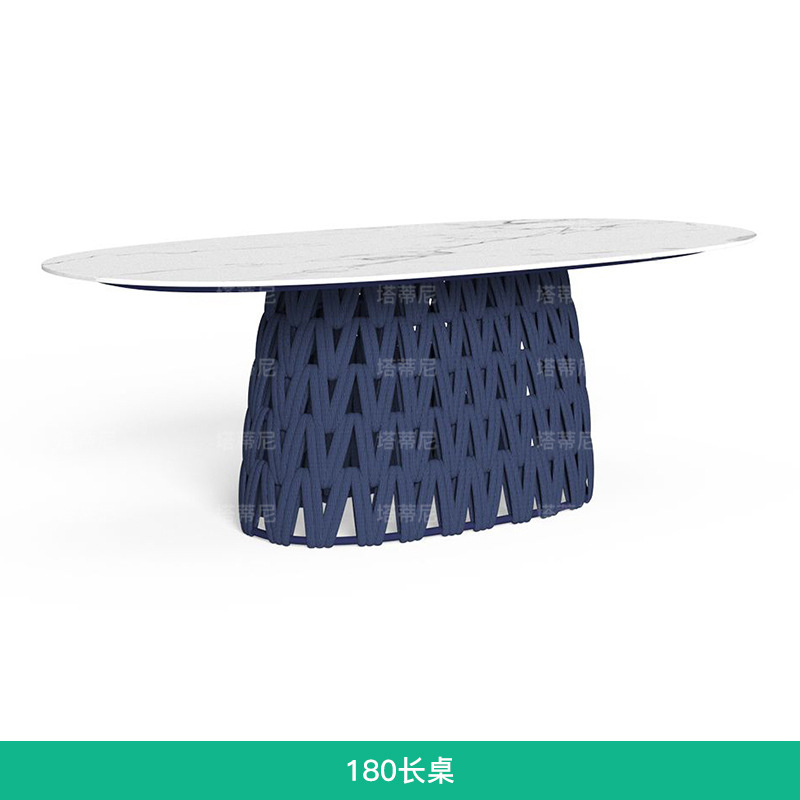 Mesas y sillas para exteriores, jardín de villa con patio, sillas de ratán resistentes al sol y a la lluvia, mesa de comedor de pizarra para terraza, mesa redonda y sillas para exteriores image 11