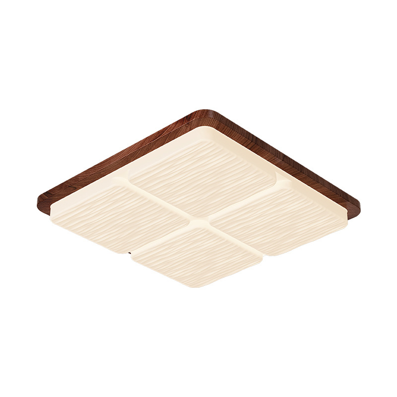 Gran vista jardín de estilo medieval luz de techo de espectro completo LED dormitorio luz de techo de color nuez retro lámpara de vestíbulo 179L