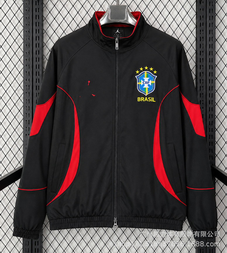 Chaqueta Bordada retro de manga larga y gruesa Manchester United Barcelona Inglaterra Brasil Real Madrid Liverpool image 46
